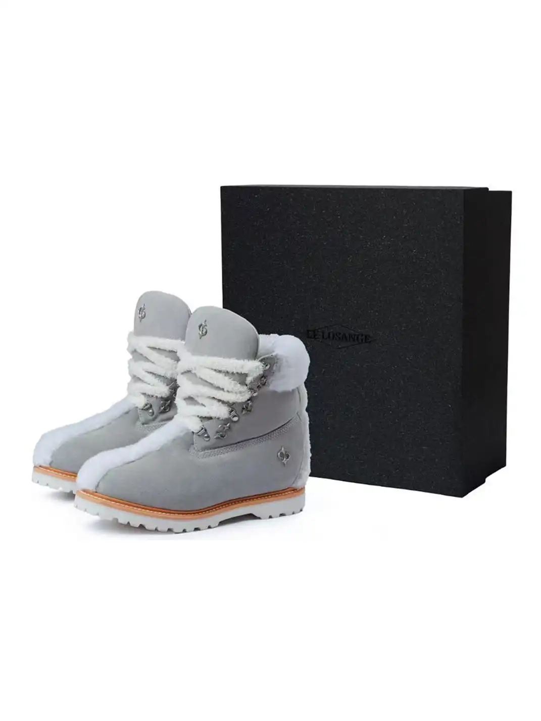 LE LOSANGE | "MOHAWK" Fleece Work Boots-Blue Grey