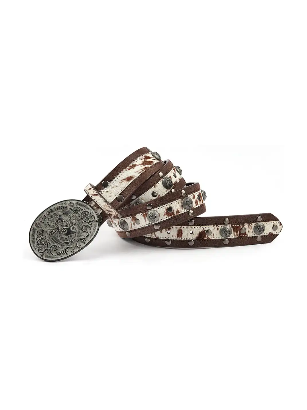 LE LOSANGE | Rivet Fur Leather Belt