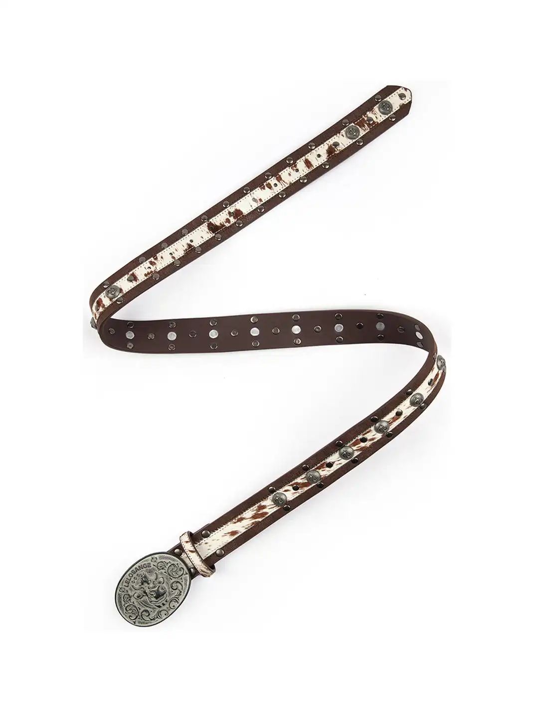 LE LOSANGE | Rivet Fur Leather Belt
