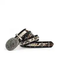 LE LOSANGE | Rivet Fur Leather Belt