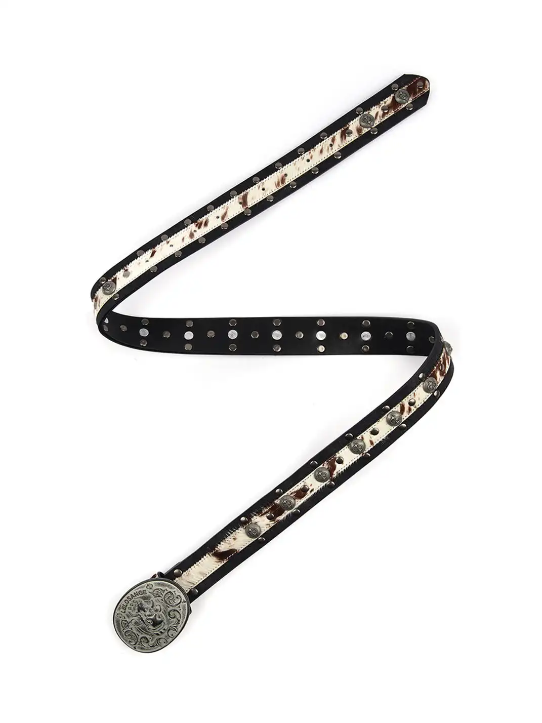 LE LOSANGE | Rivet Fur Leather Belt