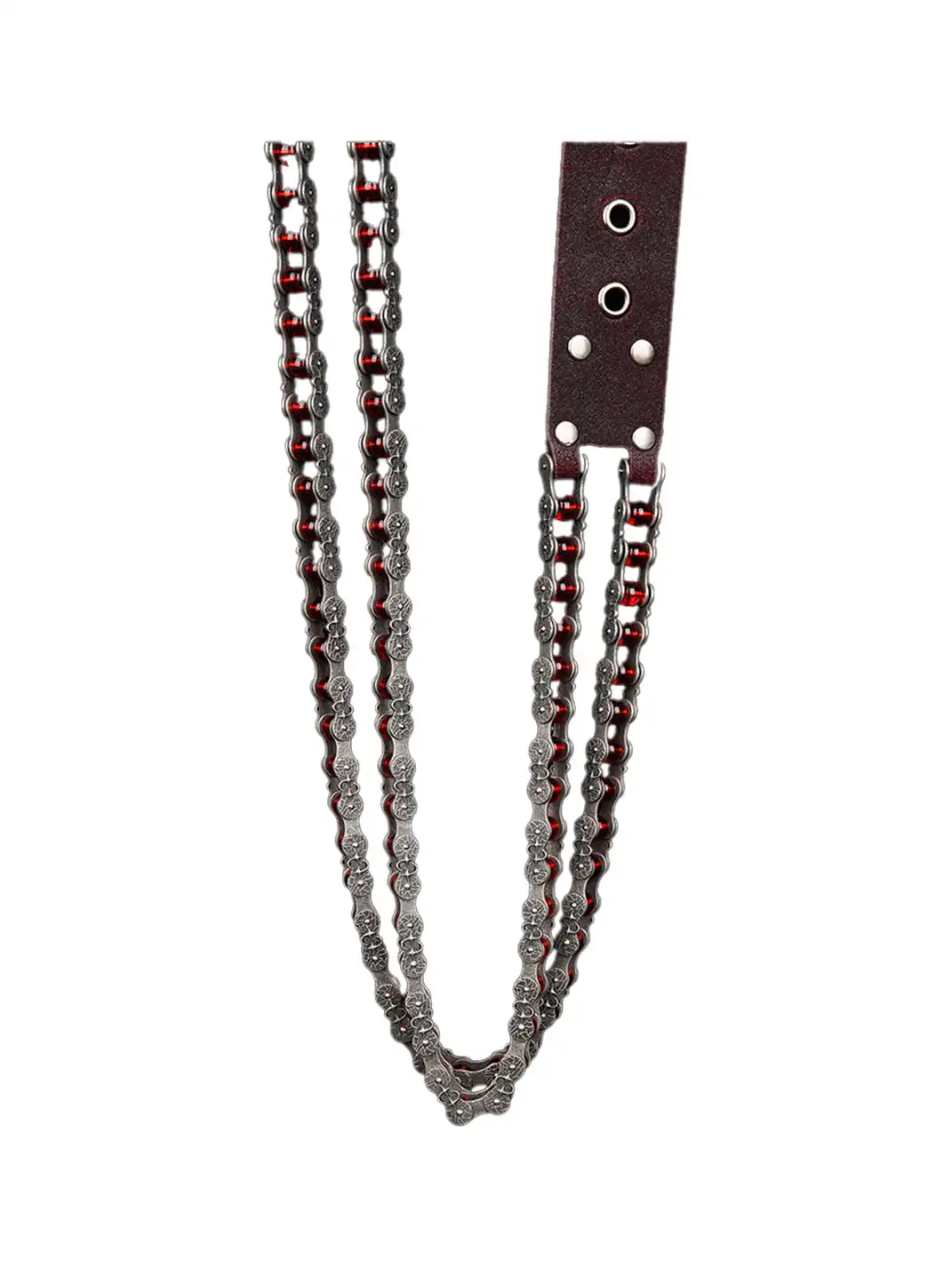 LE LOSANGE | "BIKER CHAIN" Rivet Leather Belt