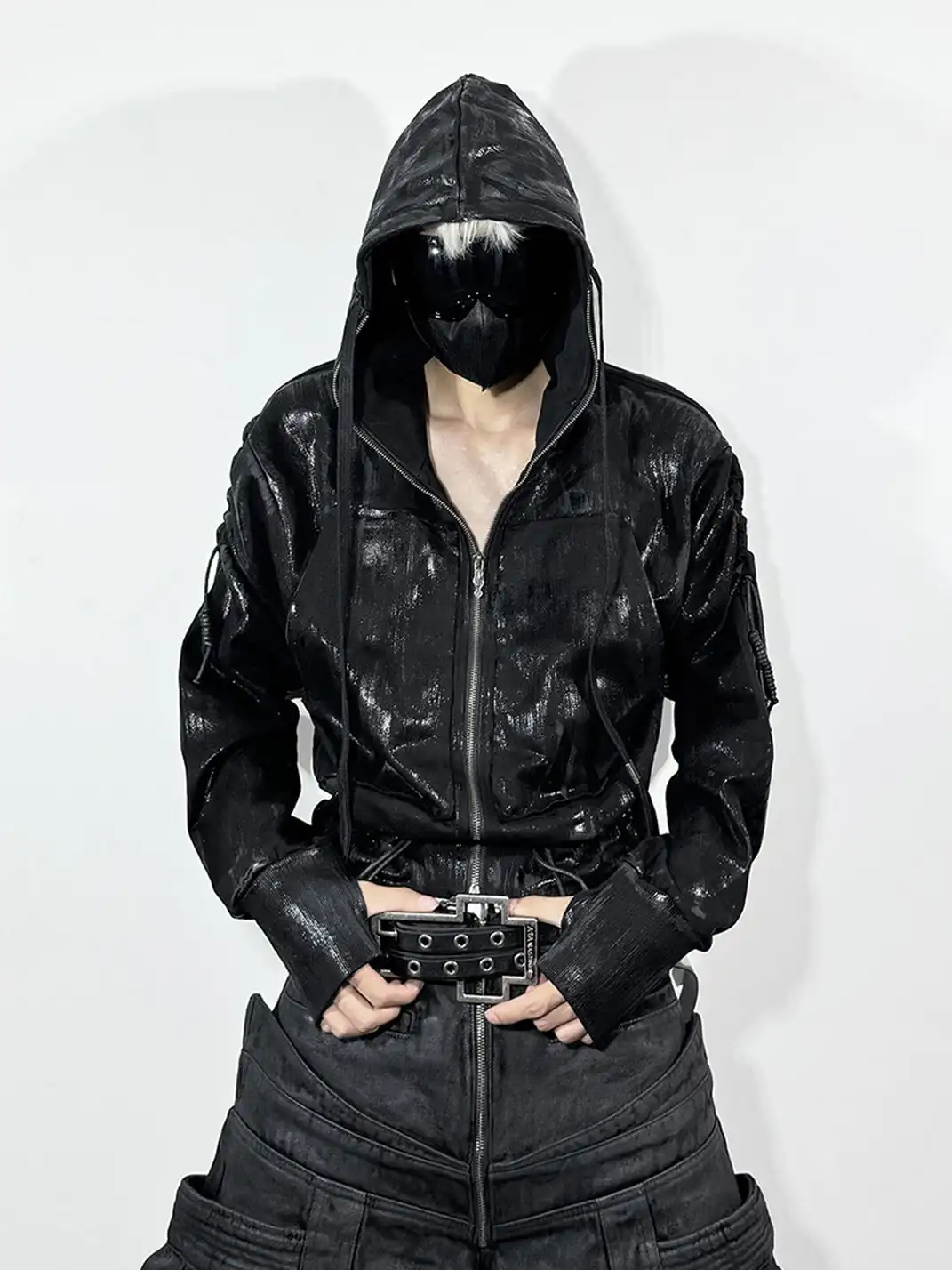 ATA NOTHINGNESS | Waxed Wrinkle Sleeves Jacket