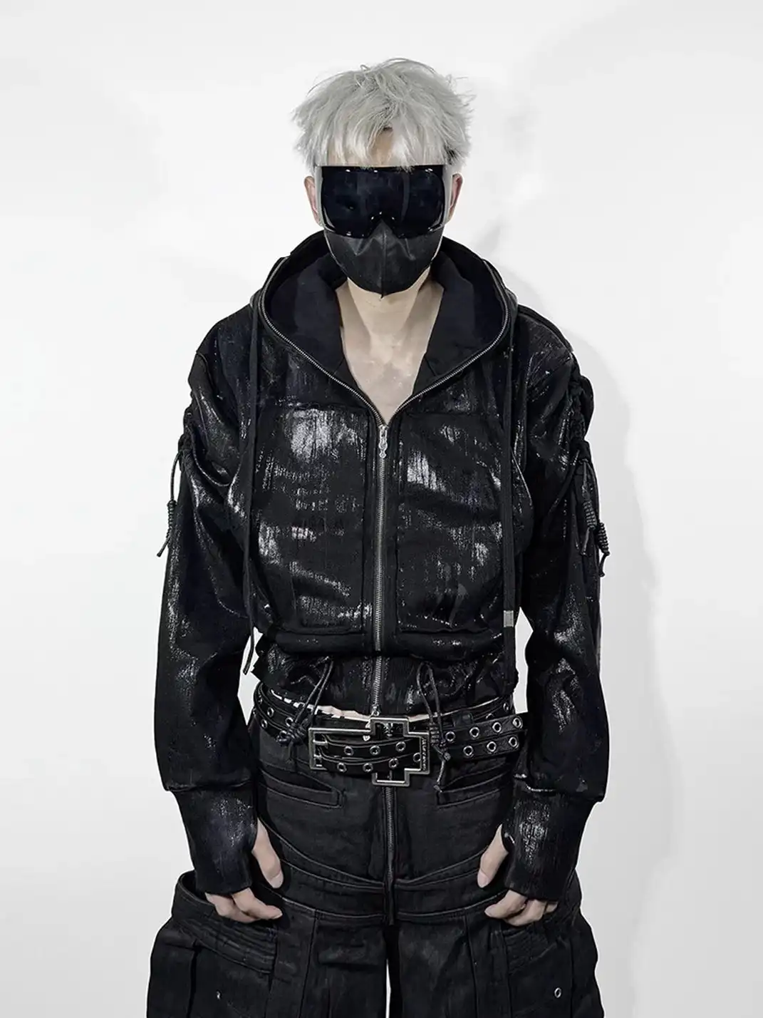 ATA NOTHINGNESS | Waxed Wrinkle Sleeves Jacket