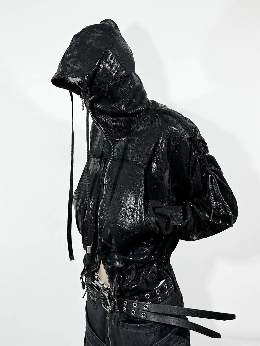 ATA NOTHINGNESS | Waxed Wrinkle Sleeves Jacket