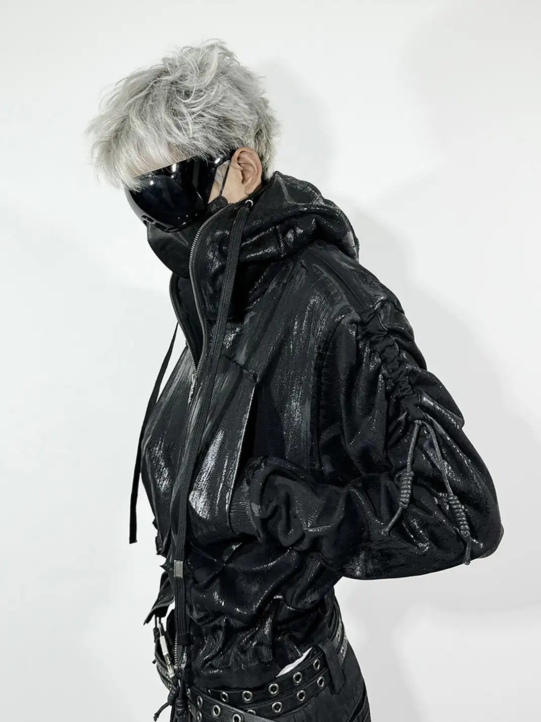 ATA NOTHINGNESS | Waxed Wrinkle Sleeves Jacket