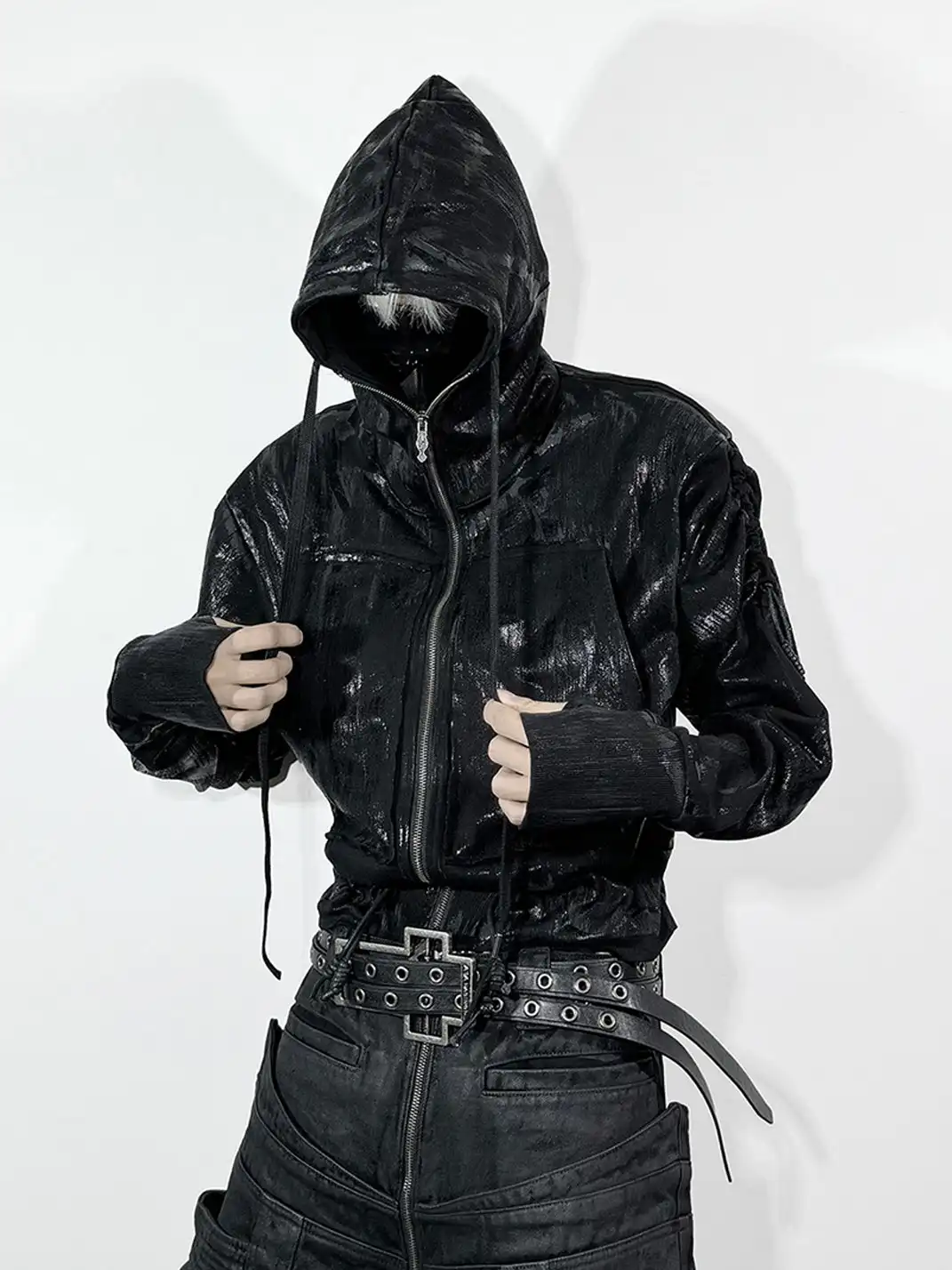 ATA NOTHINGNESS | Waxed Wrinkle Sleeves Jacket
