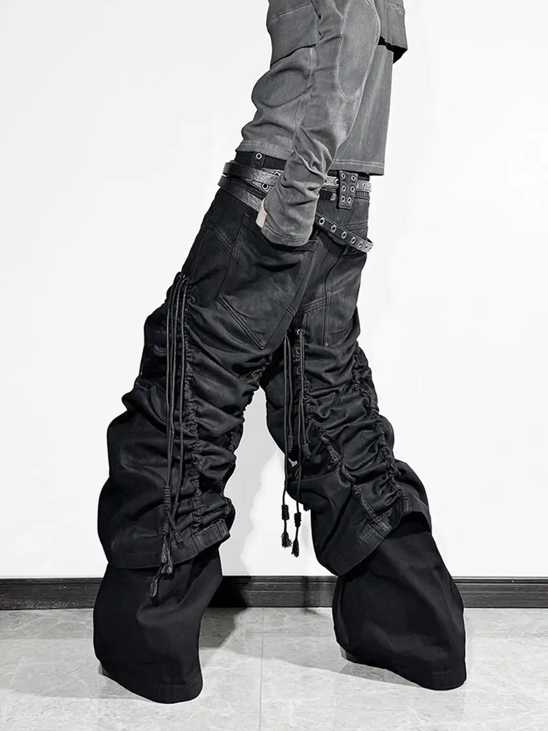 ATA NOTHINGNESS | Waxed Draw String Baggy Pants