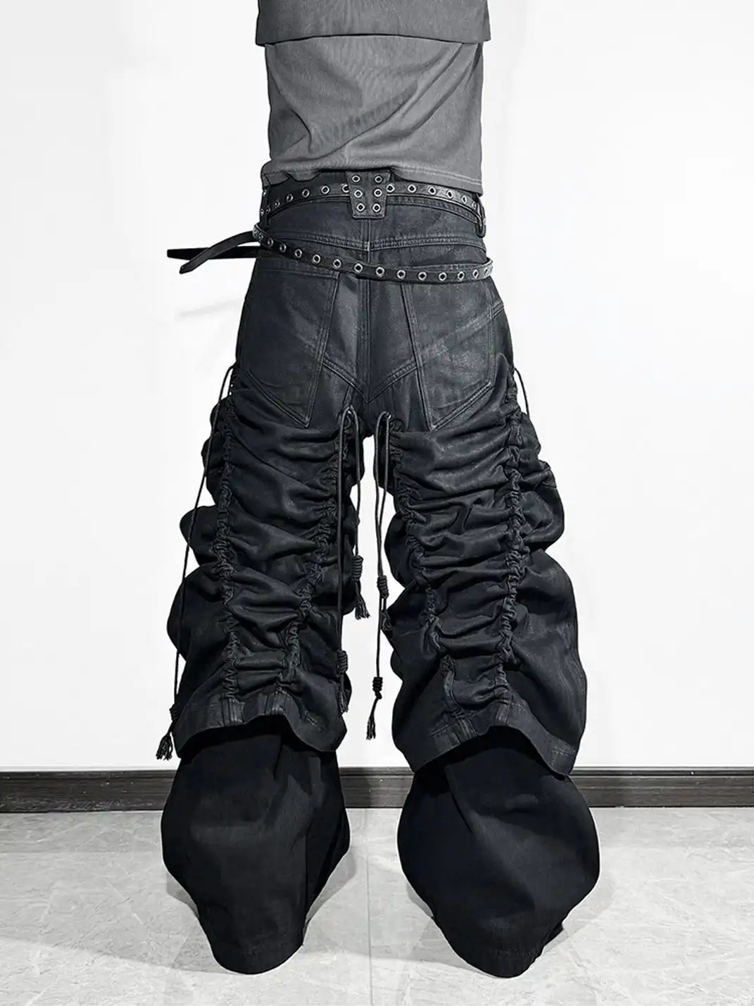 ATA NOTHINGNESS | Waxed Draw String Baggy Pants