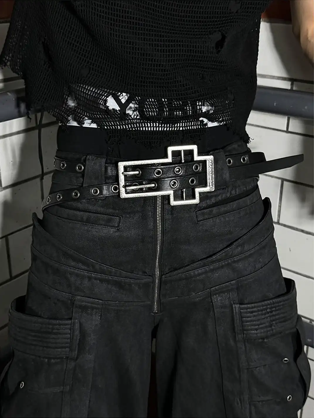 ATA NOTHINGNESS | Cross Leather Belt