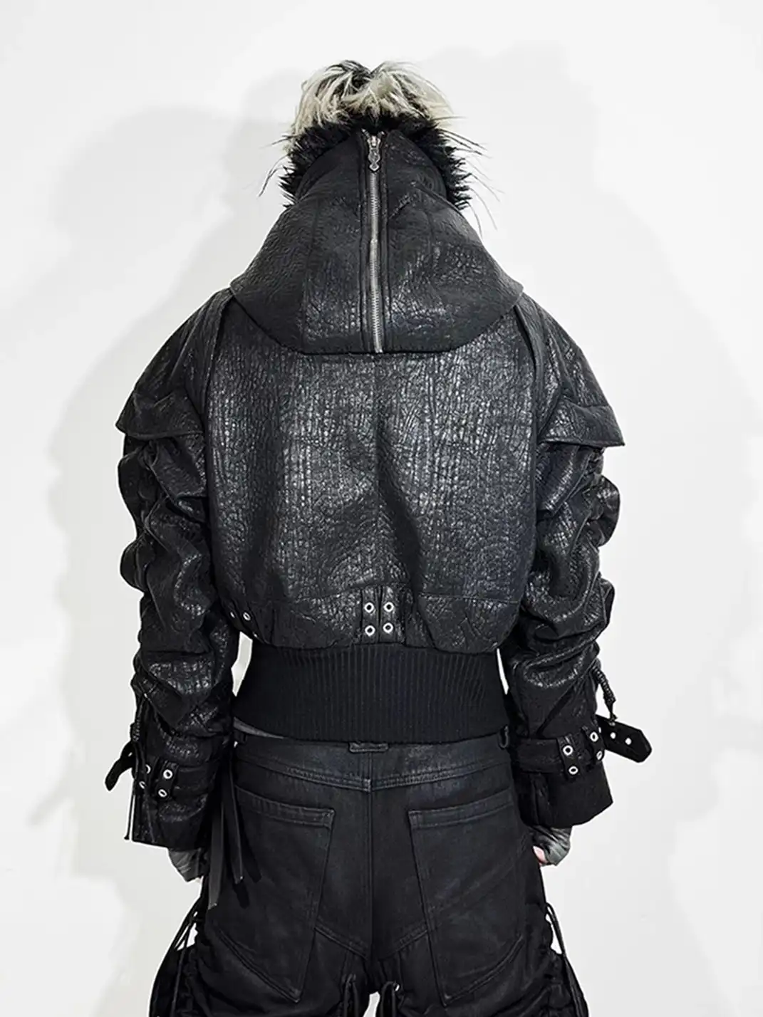 ATA NOTHINGNESS | Fur Hooded Leather Jacket