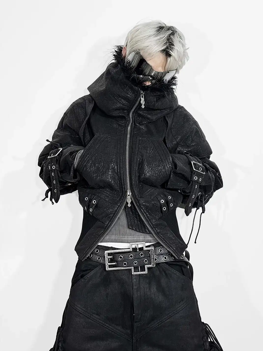 ATA NOTHINGNESS | Fur Hooded Leather Jacket