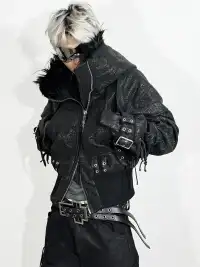 ATA NOTHINGNESS | Fur Hooded Leather Jacket