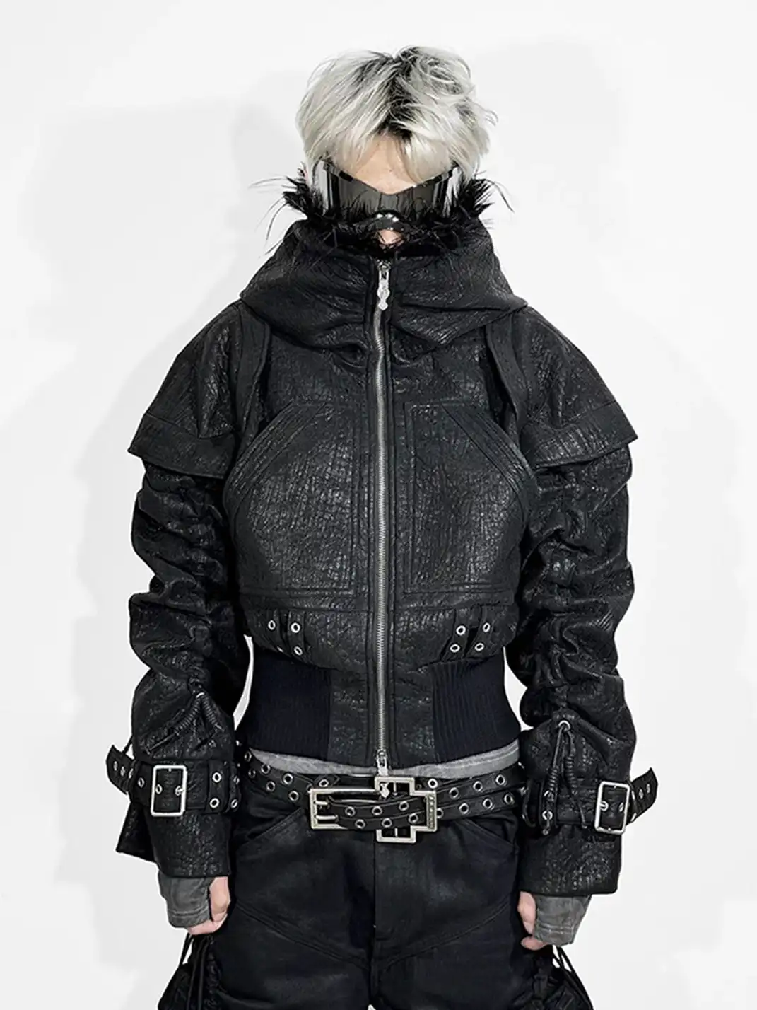 ATA NOTHINGNESS | Fur Hooded Leather Jacket