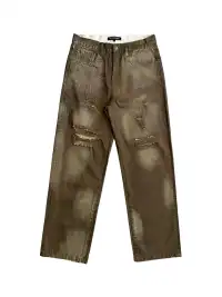 UNKNOWNWORLD | Distressed Mud Dye Jeans