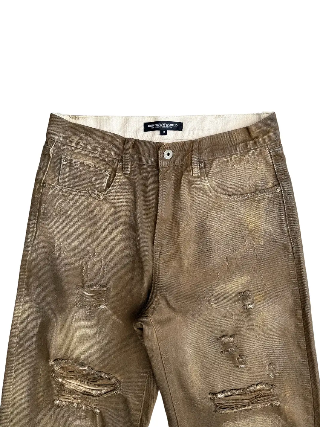UNKNOWNWORLD | Distressed Mud Dye Jeans