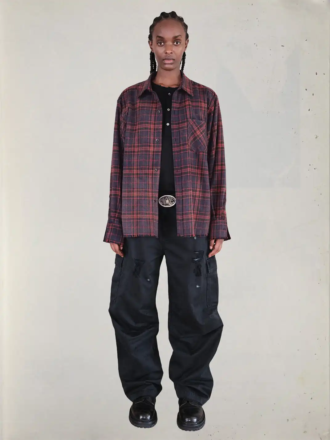 UNKNOWNWORLD | Plaid Frays Shirt