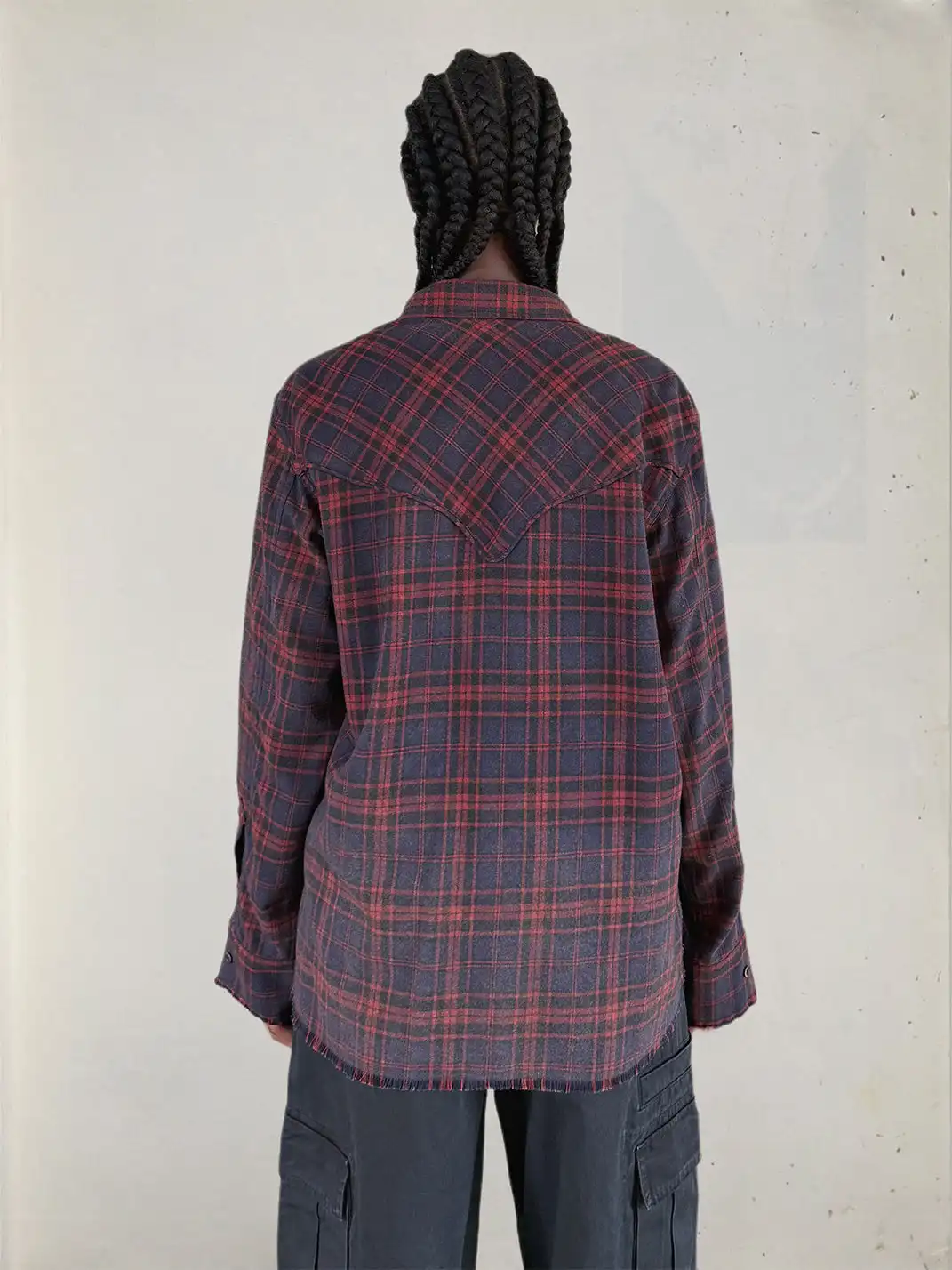 UNKNOWNWORLD | Plaid Frays Shirt