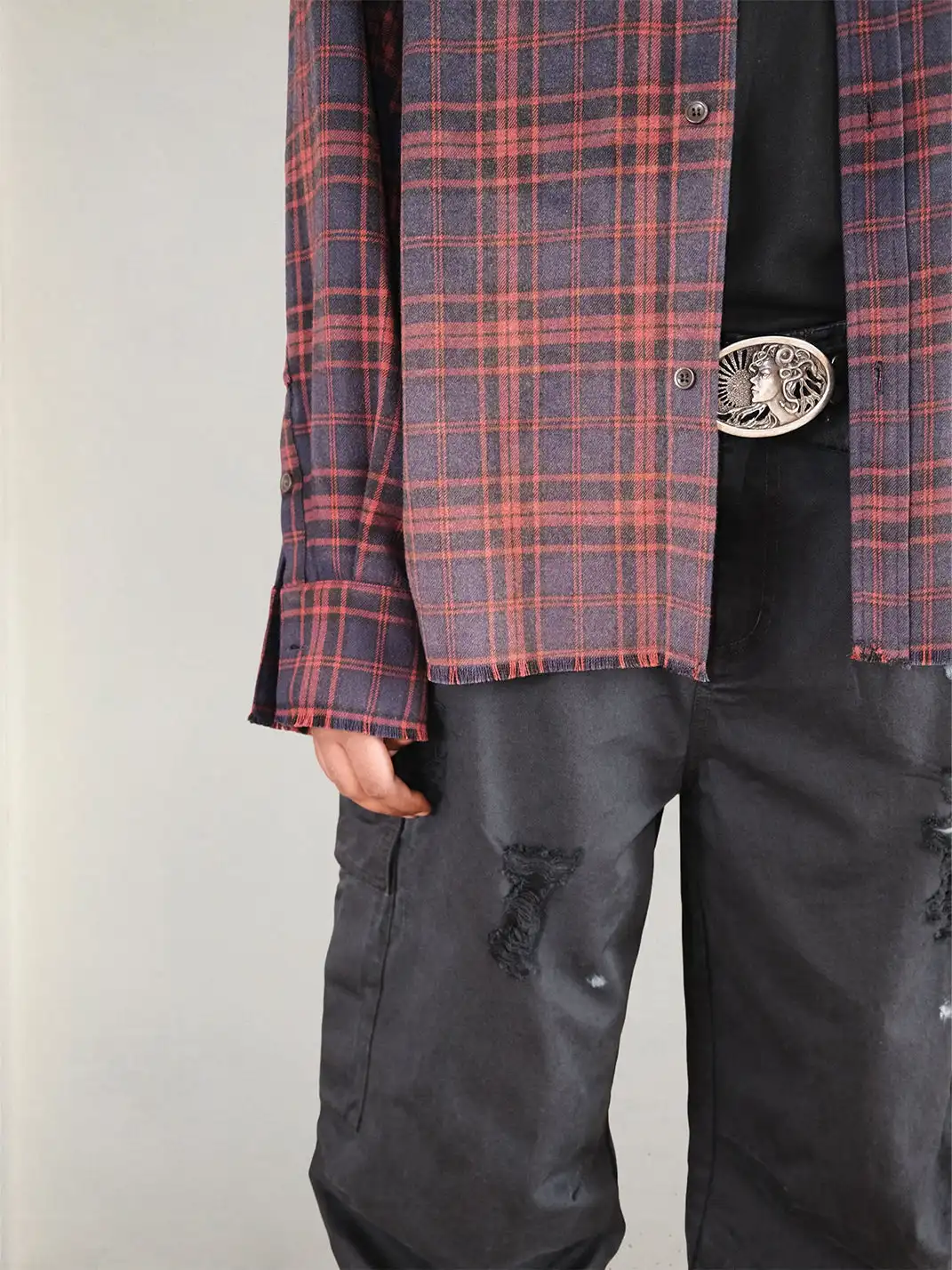 UNKNOWNWORLD | Plaid Frays Shirt