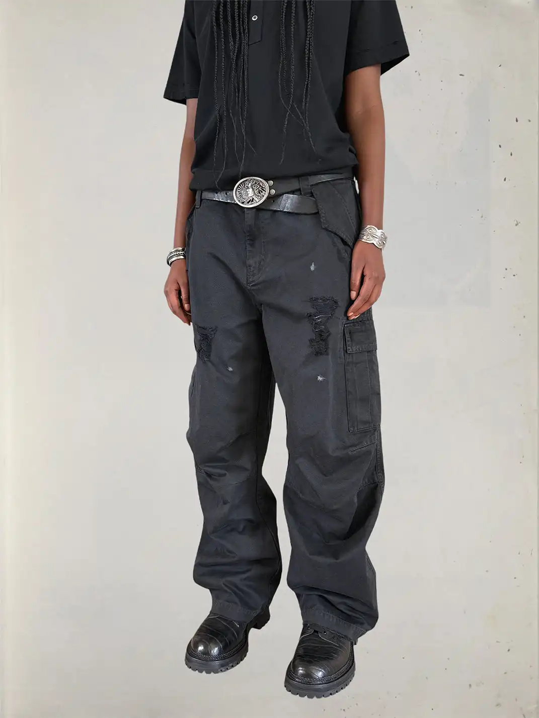 UNKNOWNWORLD | Ripped Cargo Pants