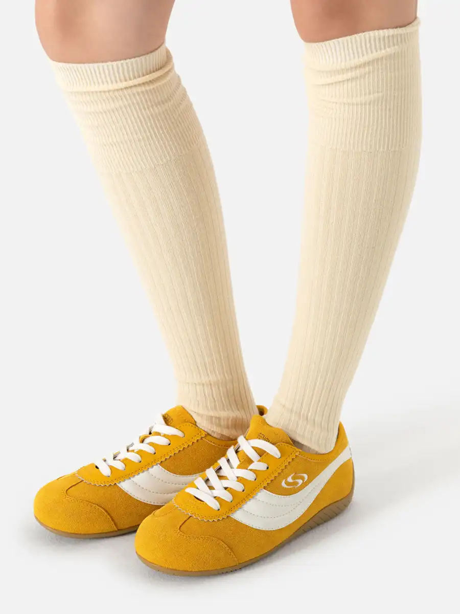 SENGUOGUO | "Street Racer" Retro Minimalist Trainer-Yellow - 3