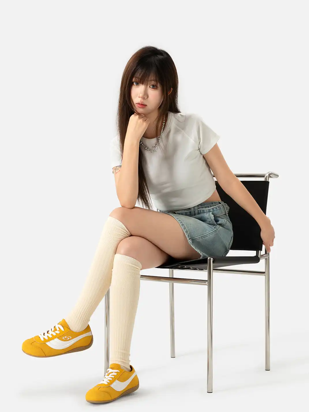 SENGUOGUO | "Street Racer" Retro Minimalist Trainer-Yellow