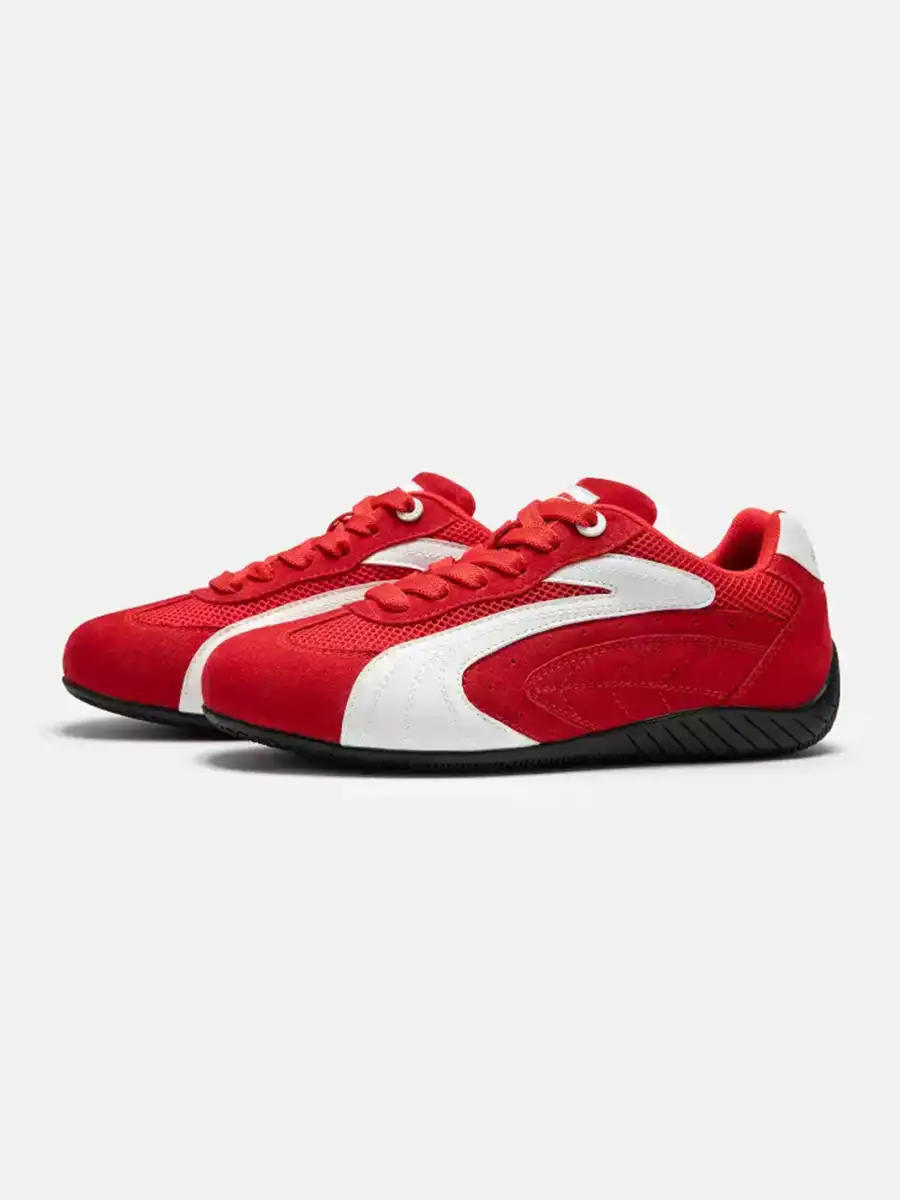 SENGUOGUO | "Apex" Retro Motor Sports Racing Trainer-Red - 2
