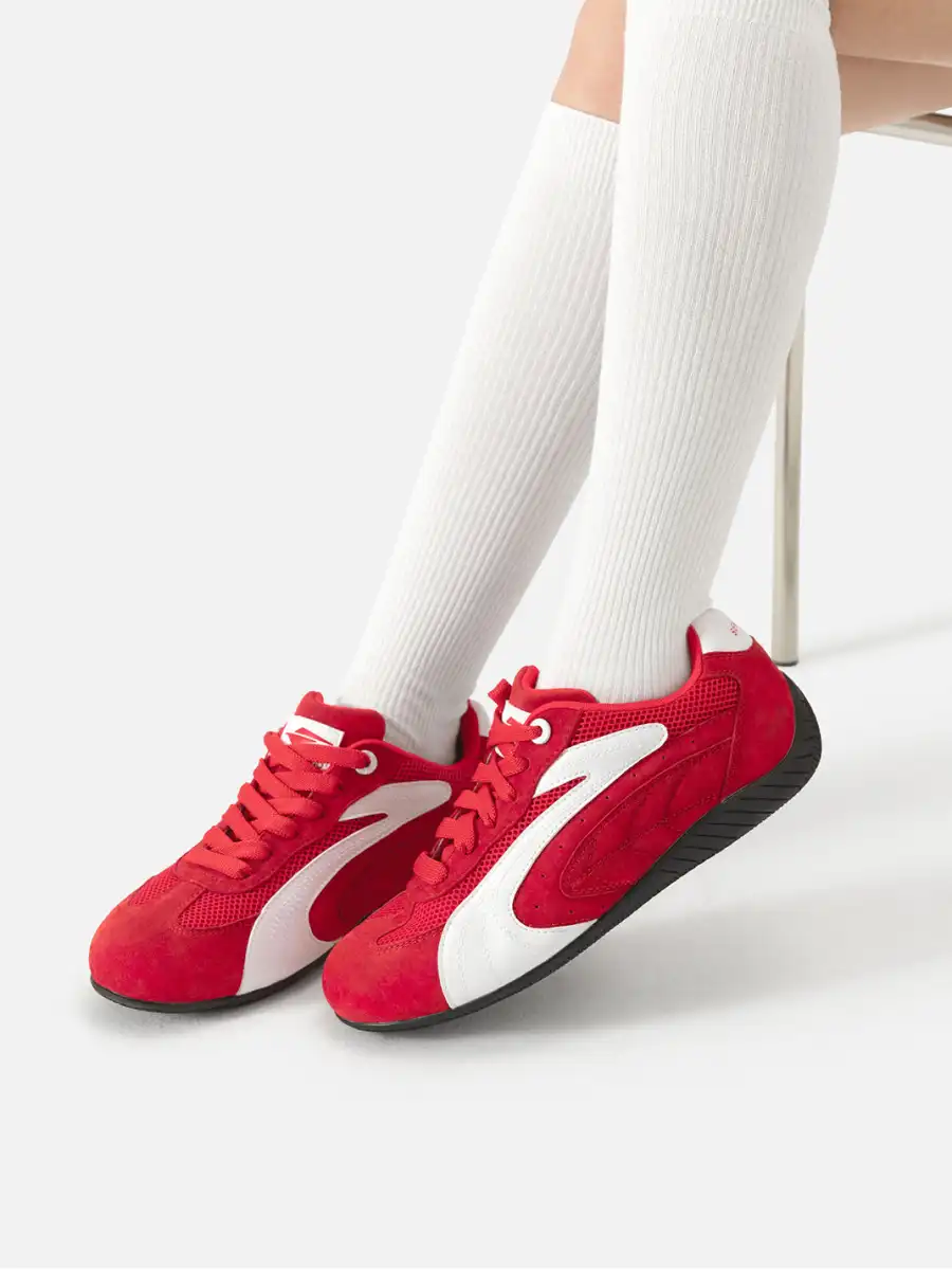 SENGUOGUO | "Apex" Retro Motor Sports Racing Trainer-Red - 3