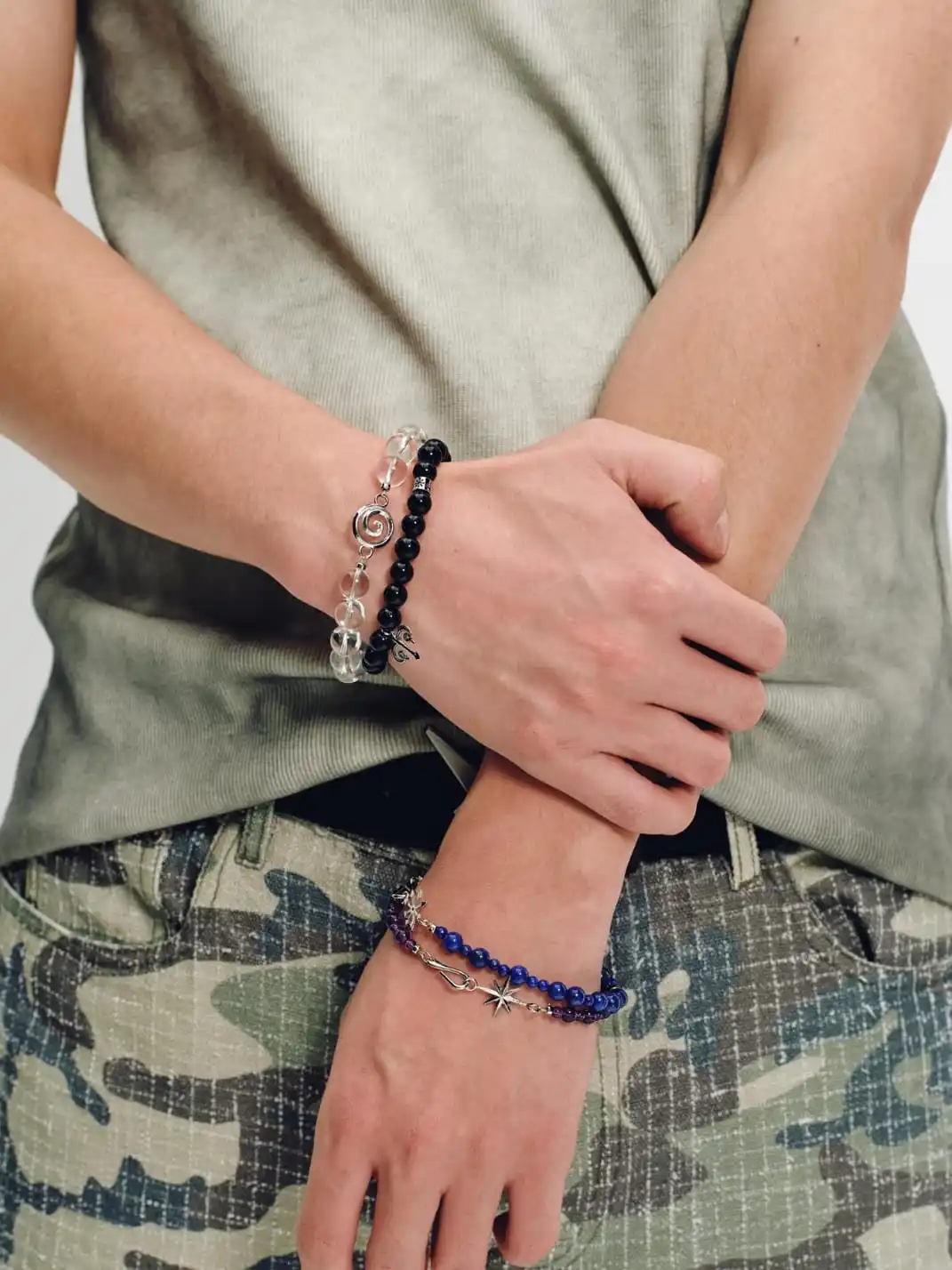 SchwarzGold | Spiral Frost Quartz Bracelet
