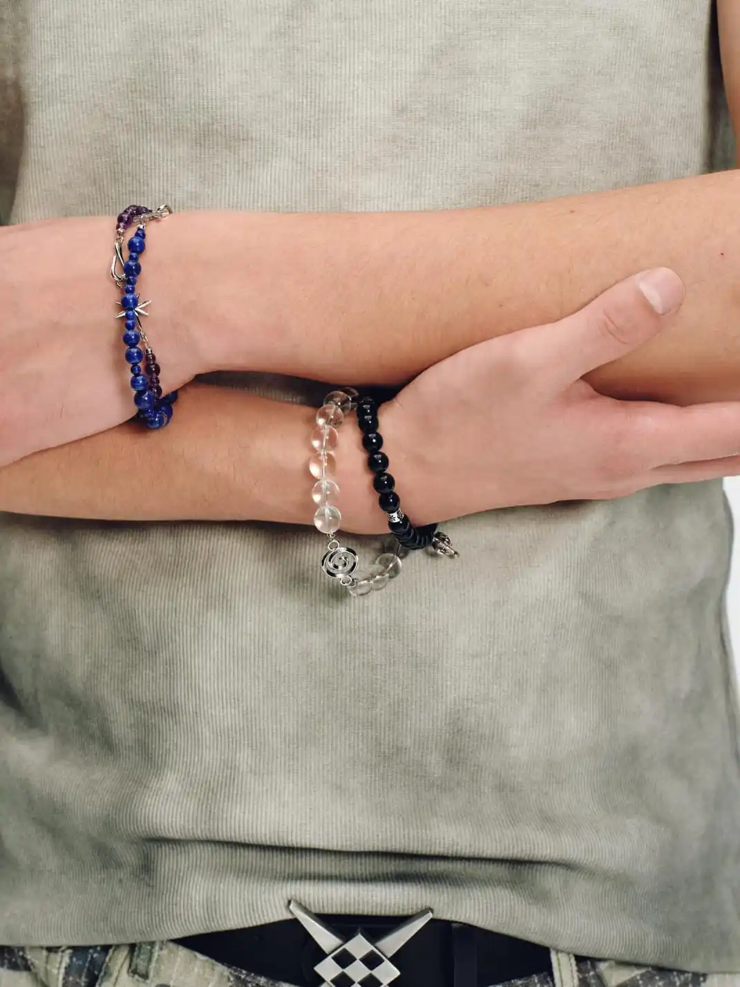SchwarzGold | Spiral Frost Quartz Bracelet