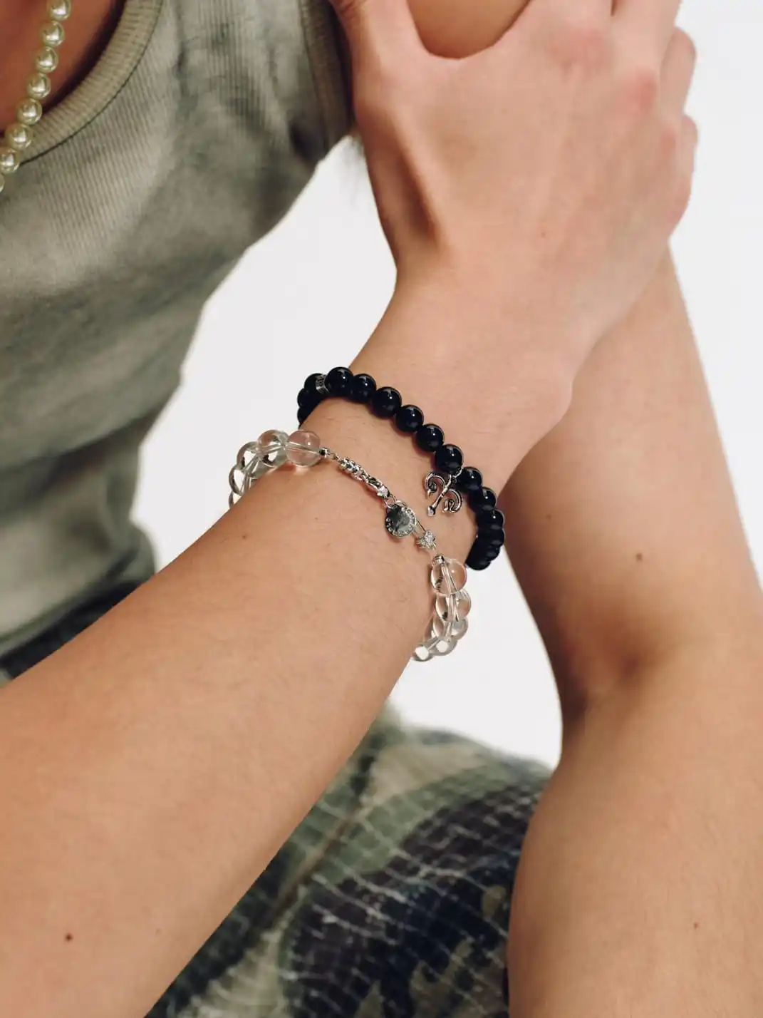 SchwarzGold | Spiral Frost Quartz Bracelet