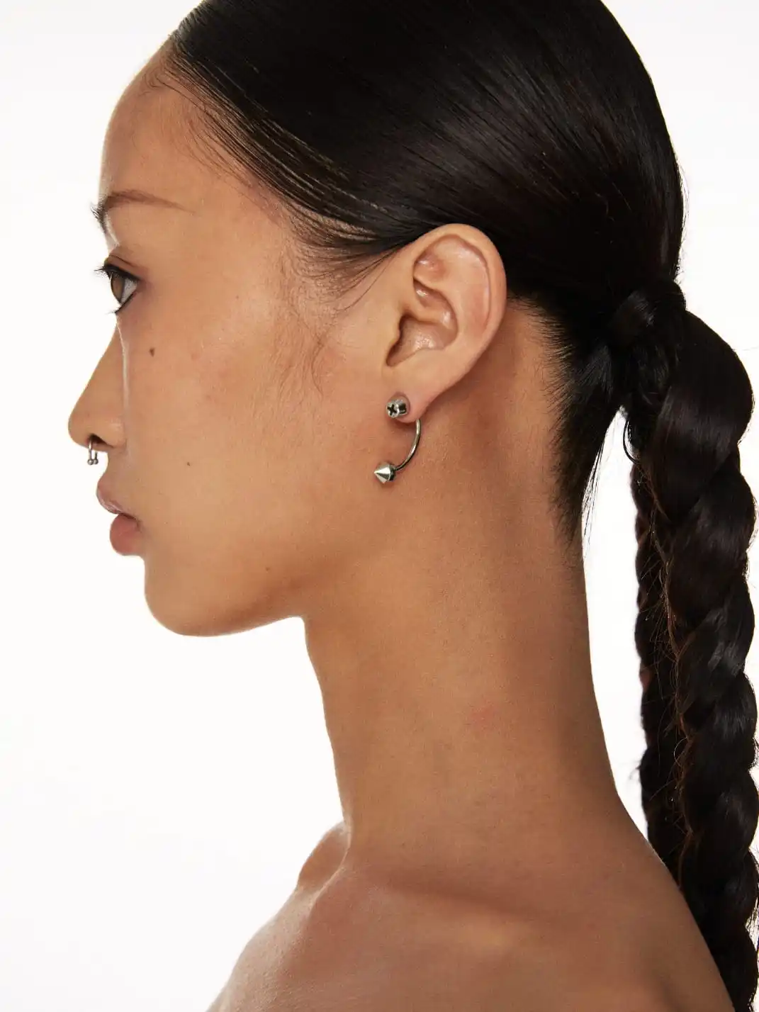 SchwarzGold | Split Cross Stud Earrings