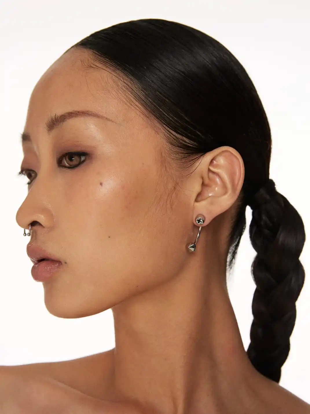 SchwarzGold | Split Cross Stud Earrings