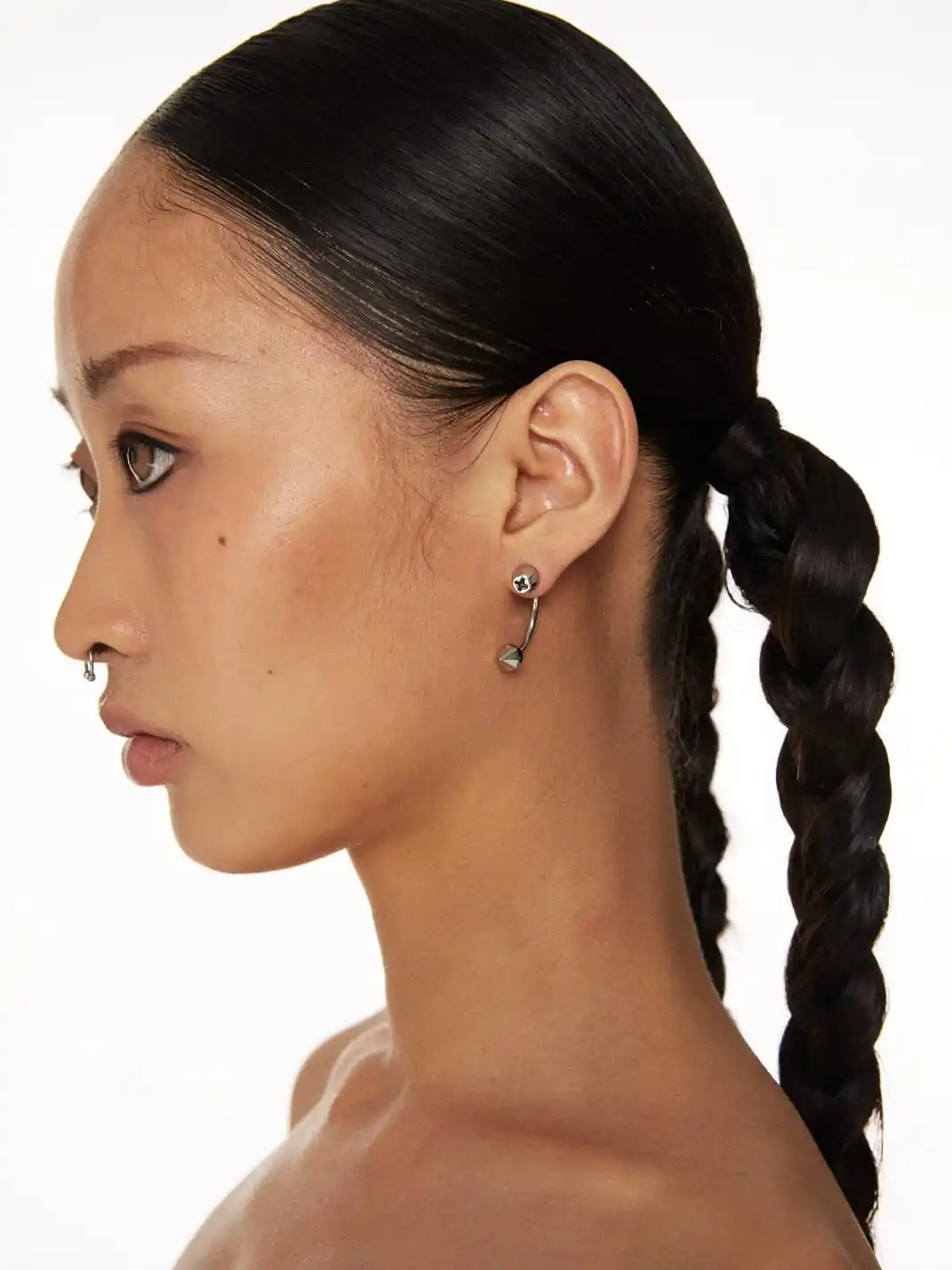 SchwarzGold | Split Cross Stud Earrings