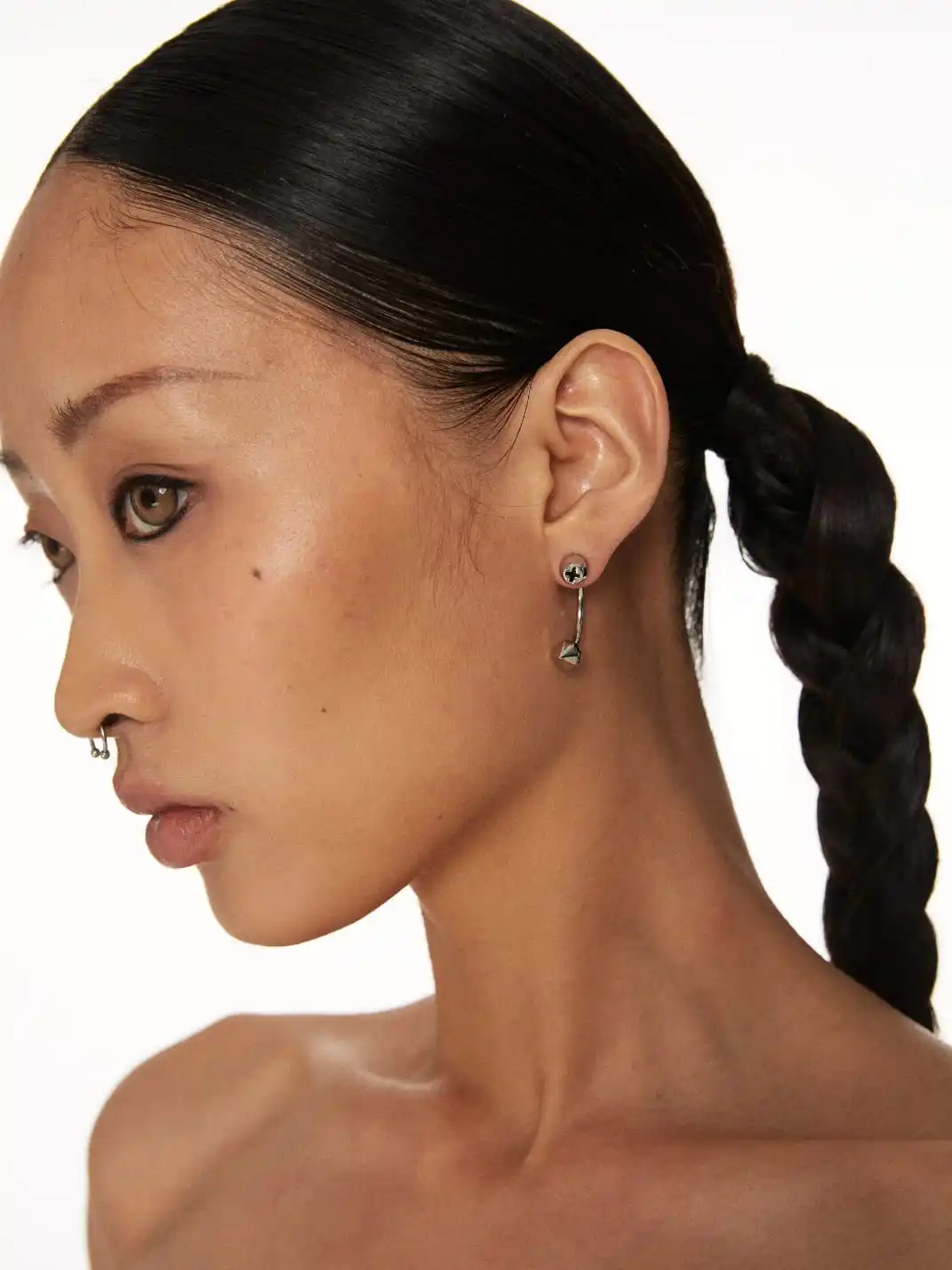 SchwarzGold | Split Cross Stud Earrings
