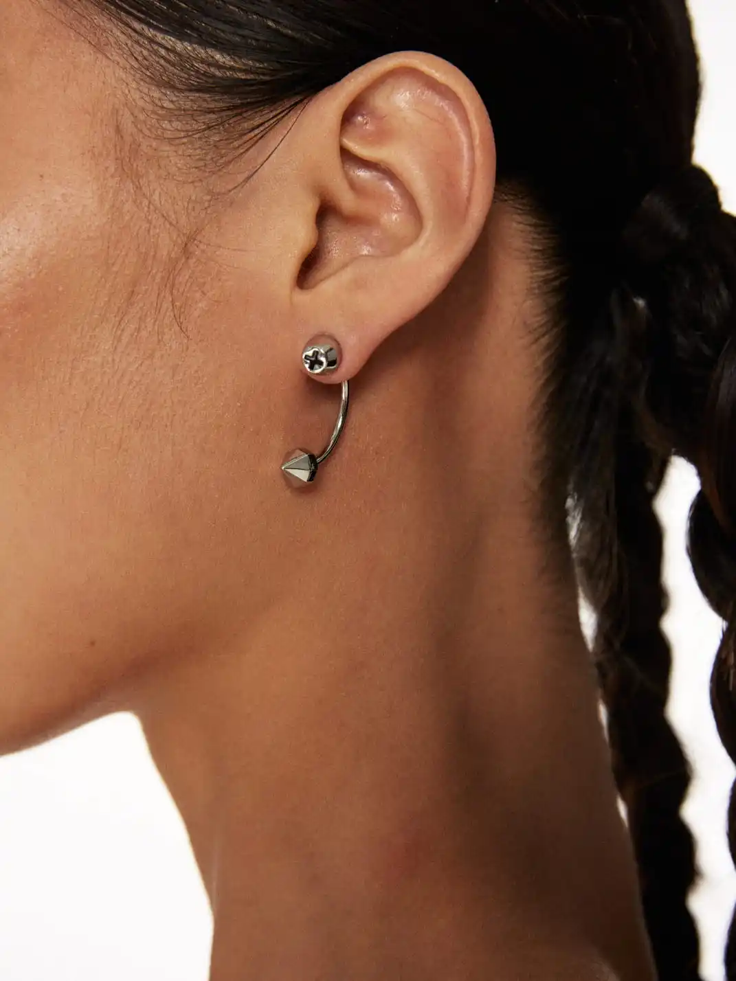 SchwarzGold | Split Cross Stud Earrings