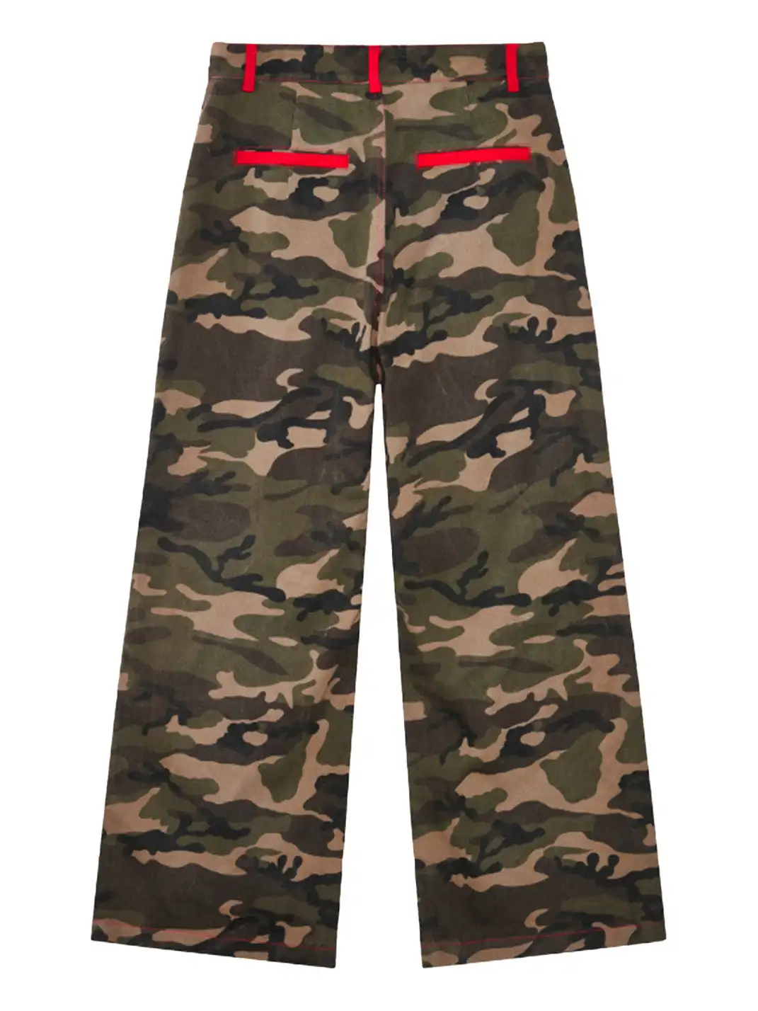 HUDIEGONGZHU | Street Style Star Embroidered Camo Cargo Pants