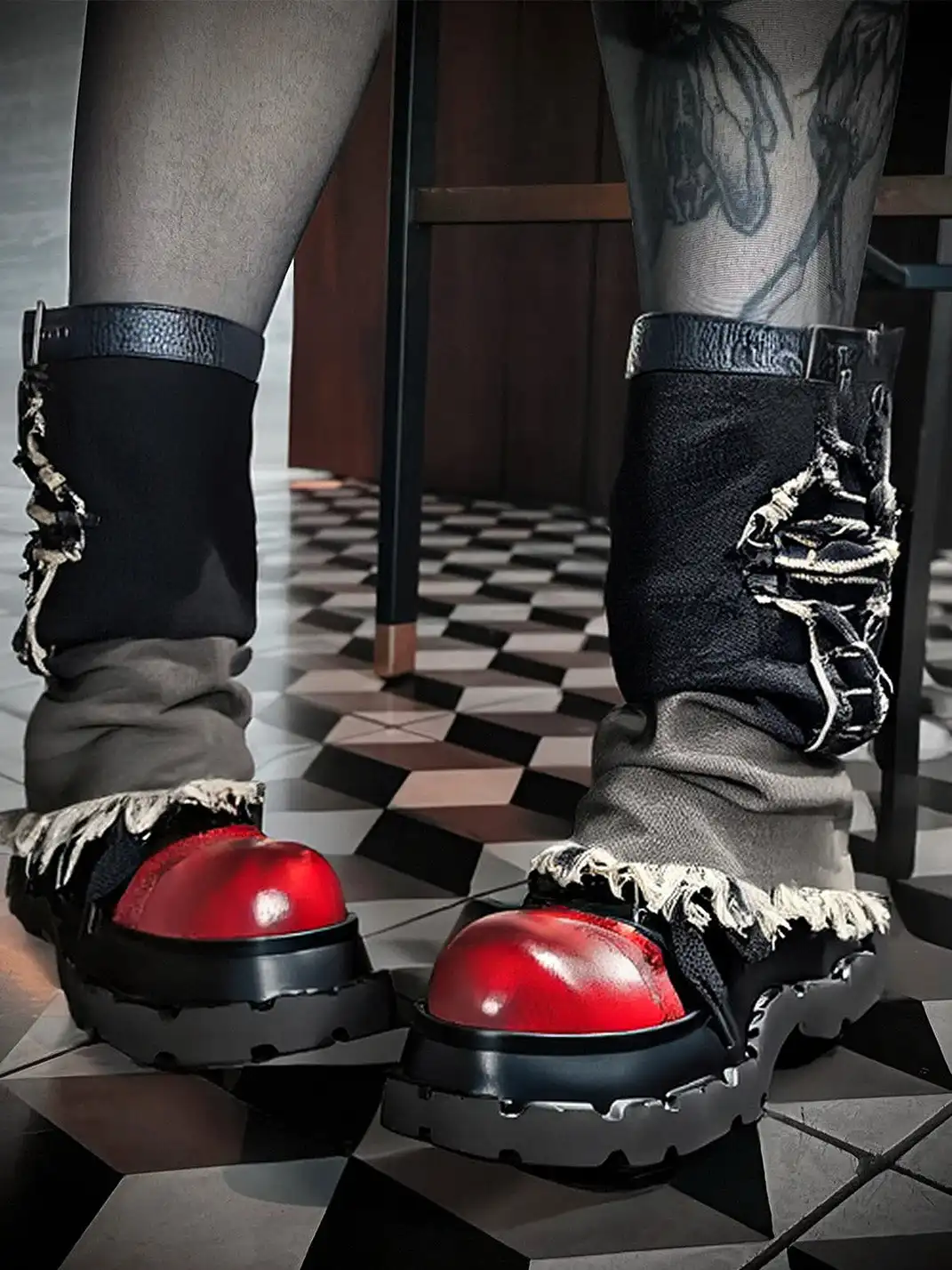 NEXT IMPULSIVE丨"Nocturne Frontier" Contrast Color Lace-up Shoes