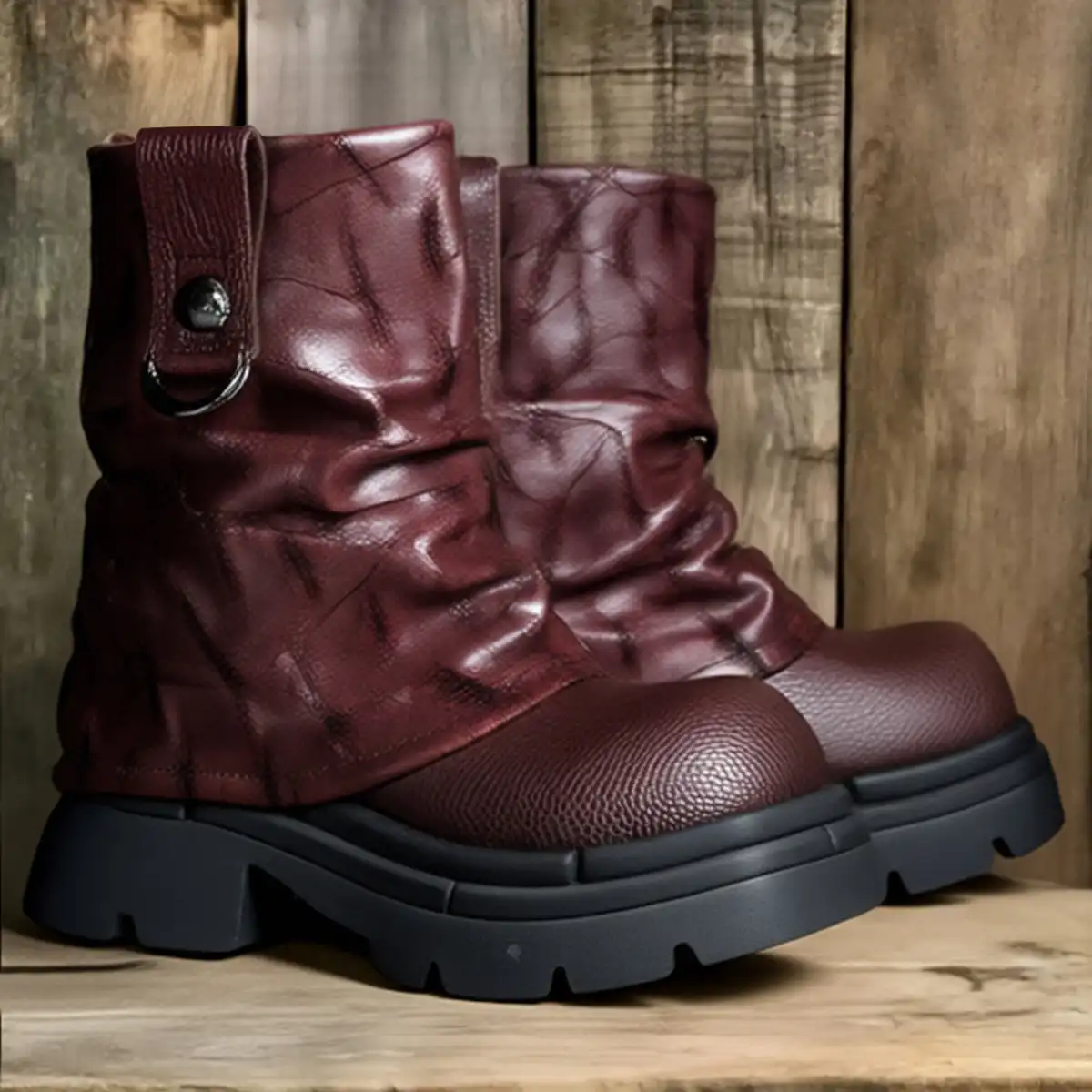 NEXT IMPULSIVE丨"Blacksmith" Boots - Wine Red