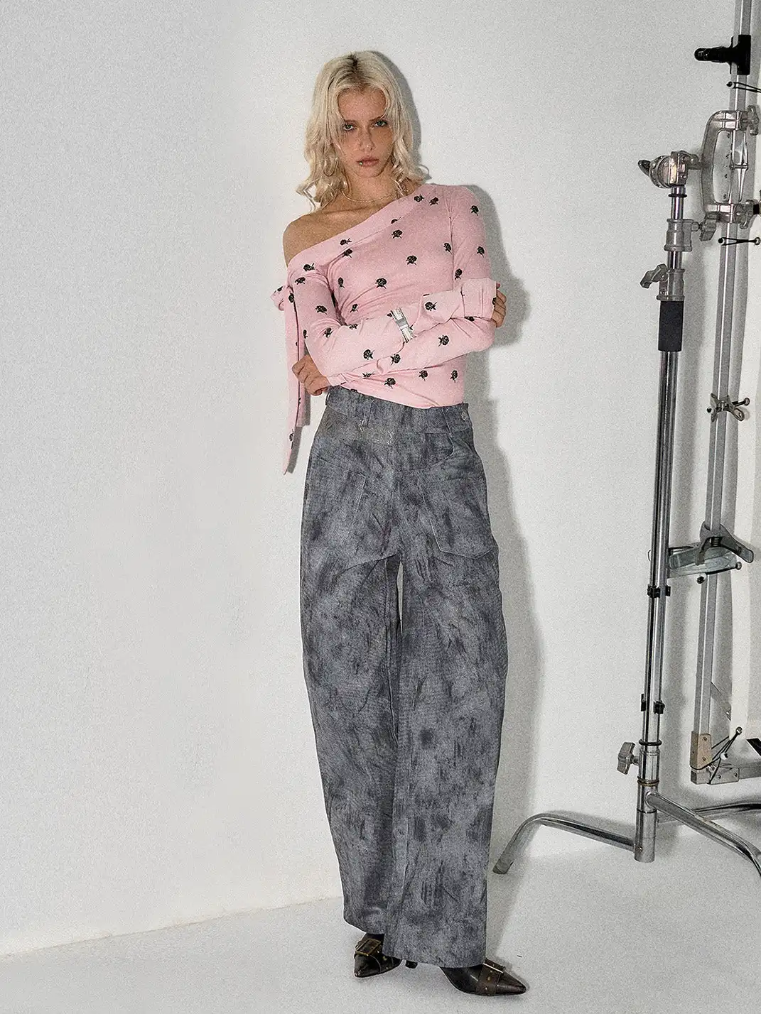 THE NEVERMORE | One Shoulder Printed Slim Top