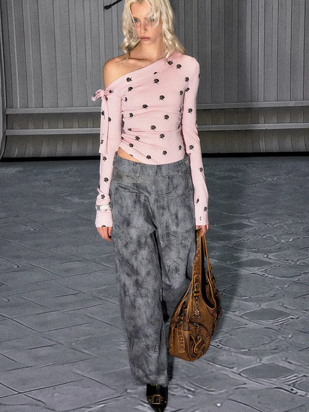 THE NEVERMORE | One Shoulder Printed Slim Top