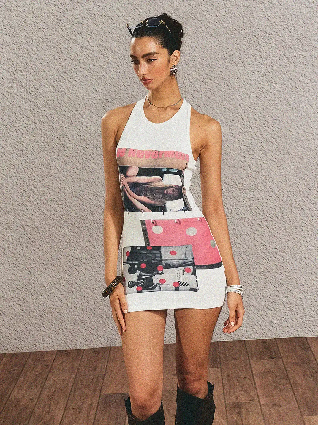 THE NEVERMORE | Y2K Ribbed Tank Bodycon Mini Dress