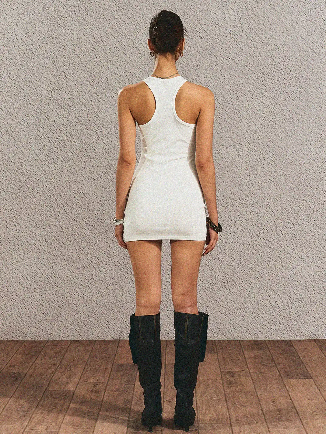 THE NEVERMORE | Y2K Ribbed Tank Bodycon Mini Dress