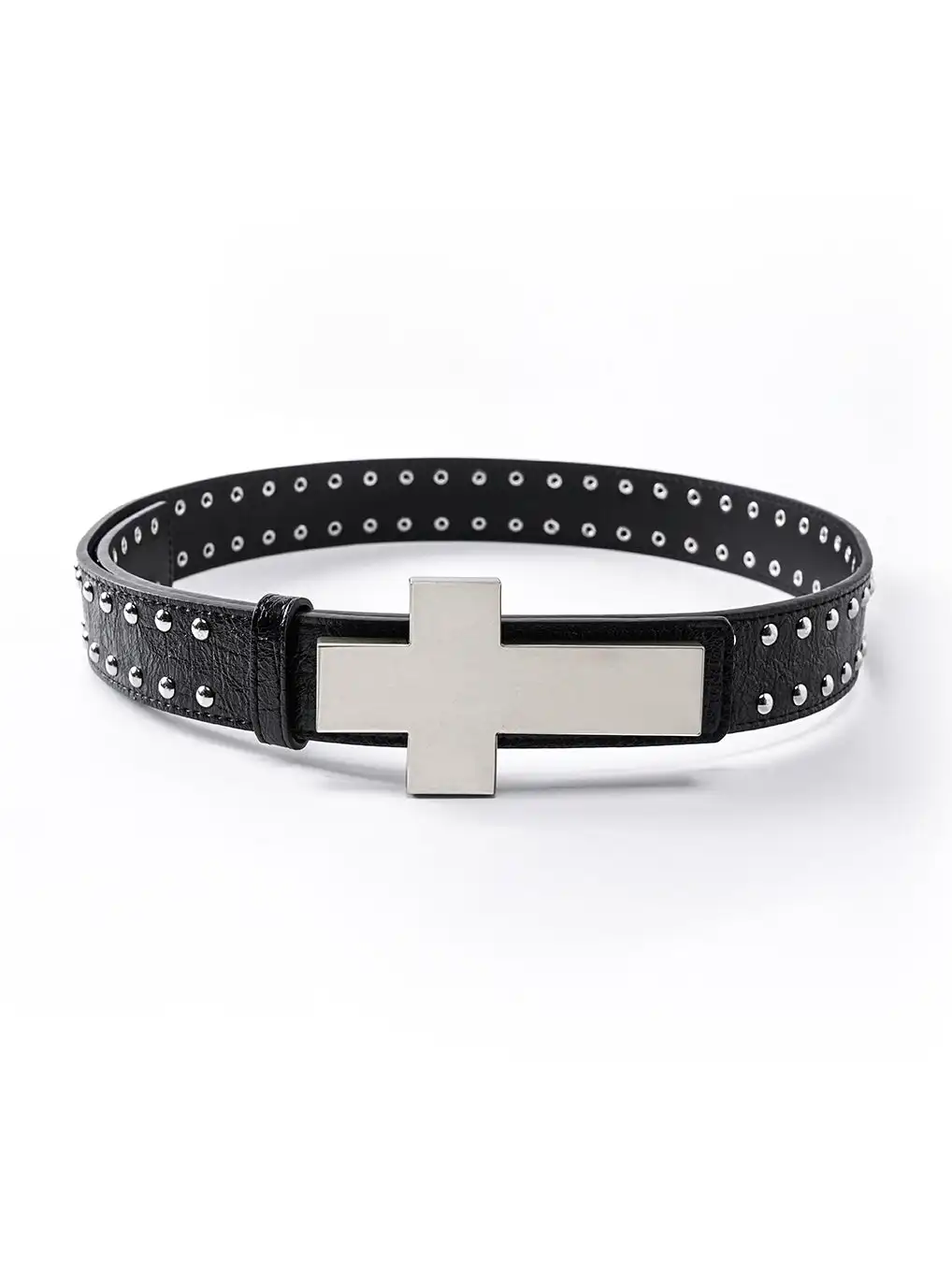 REBEL WAVE | "╋" Cracked Leather Rivet Belt