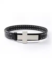 REBEL WAVE | "╋" Cracked Leather Rivet Belt