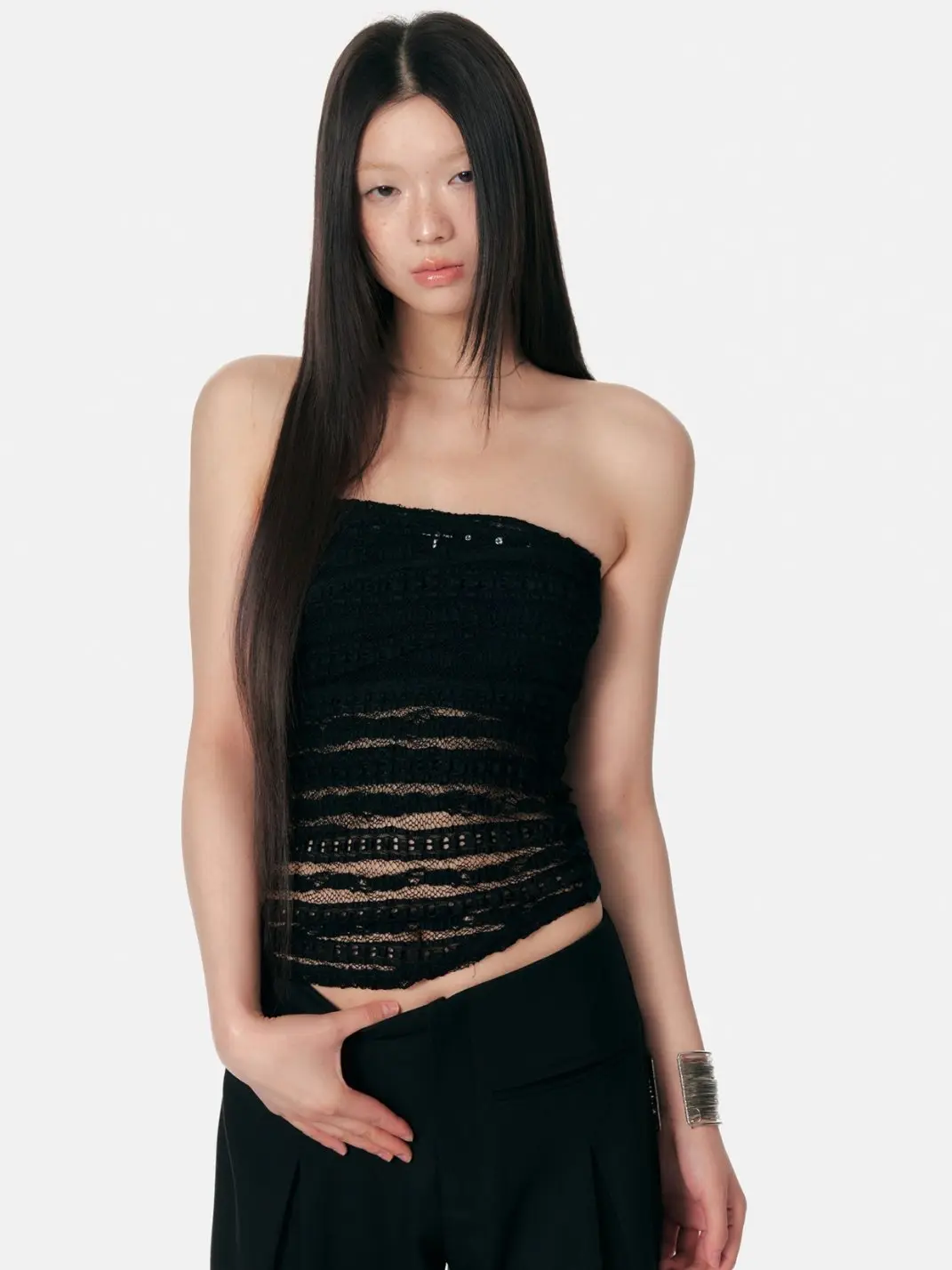 4 Muggle | Cross Studded Colorblock Bustier