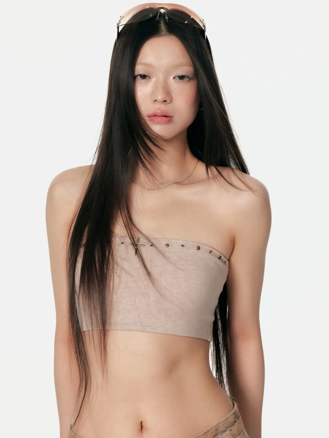 4 Muggle | Cross Studded Colorblock Bustier