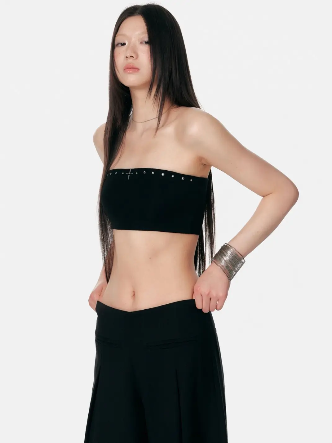 4 Muggle | Cross Studded Colorblock Bustier