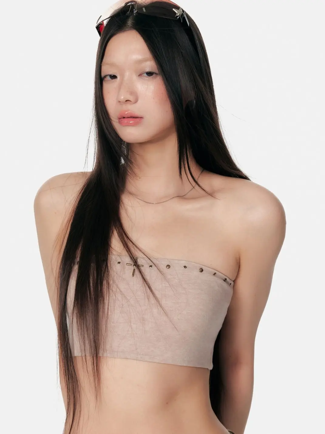 4 Muggle | Cross Studded Colorblock Bustier