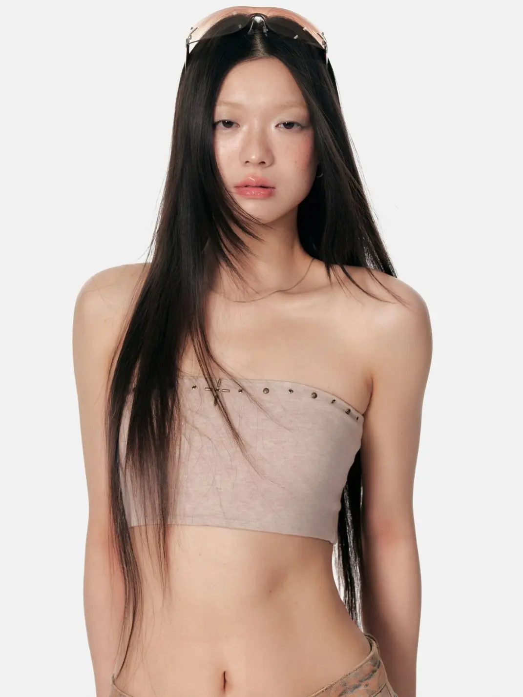 4 Muggle | Cross Studded Colorblock Bustier